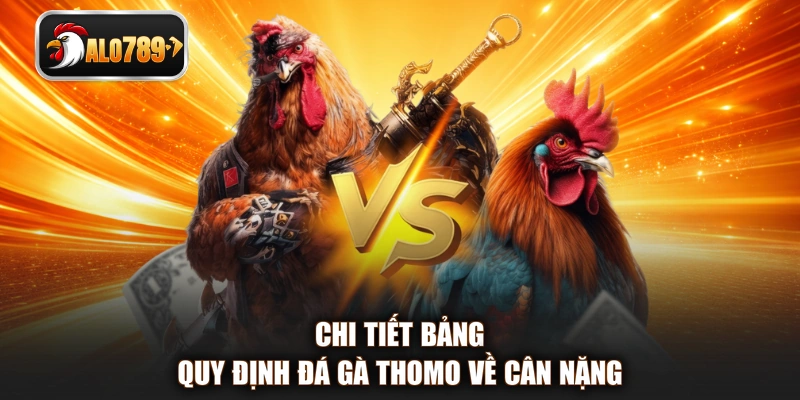 Chi tiết bảng quy định đá gà Thomo về cân nặng